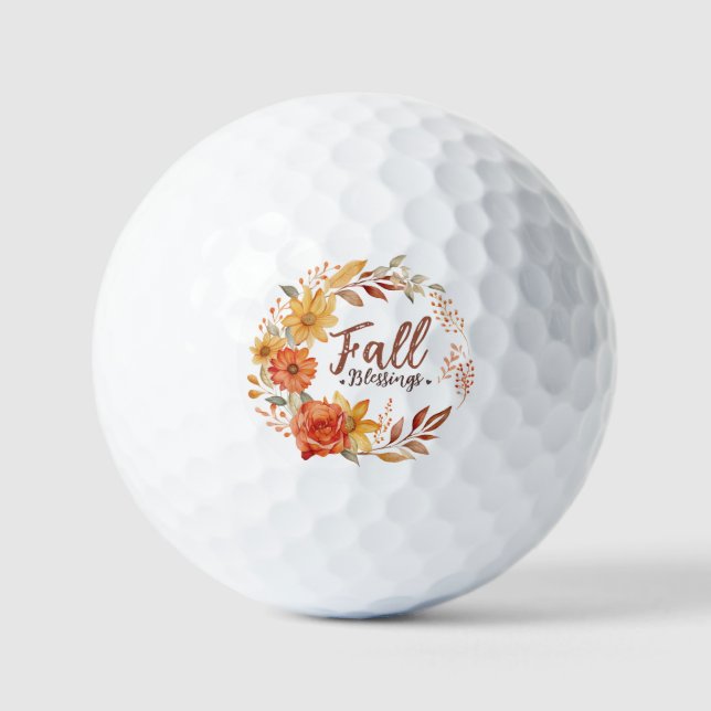 Floral Fall Blessings Golf Balls (Front)