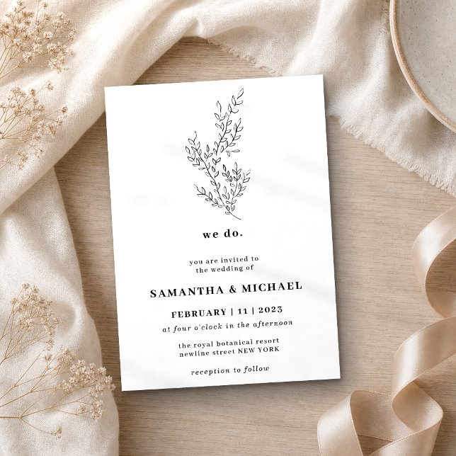 Floral Fall Boho Clear Indie Botanical we do Invitation (Creator Uploaded)