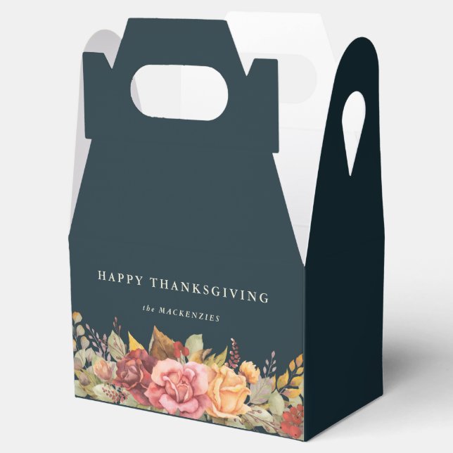 Floral Fall Border Thanksgiving Favour Box (Opened)