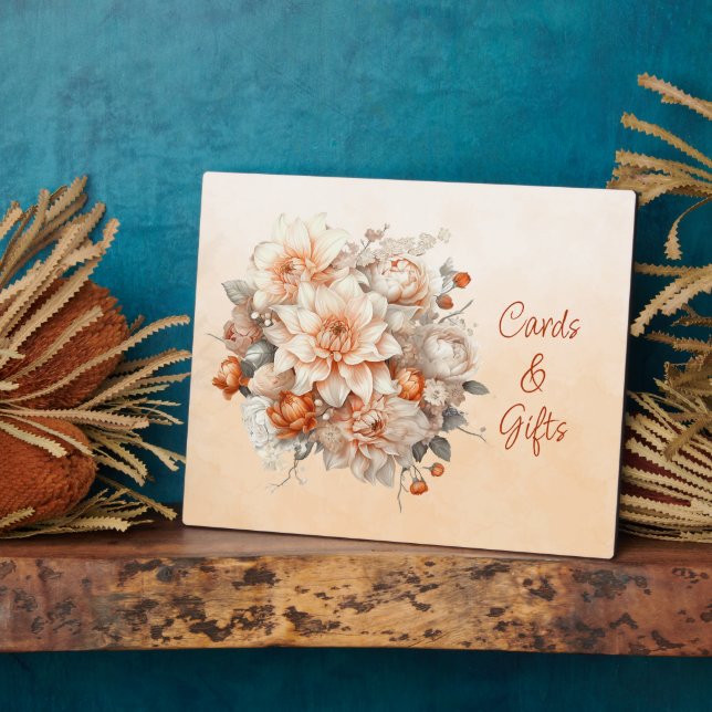 Floral Fall Colours Card and Gifts Plaque (Side)