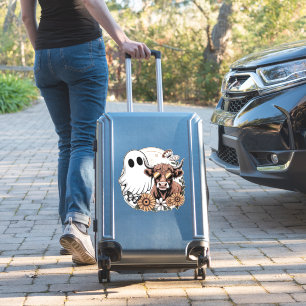 Floral Fall Highland Cow Ghost