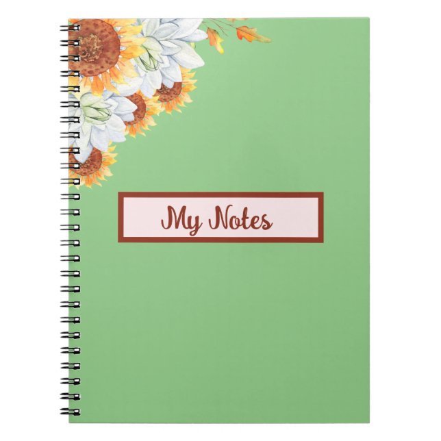 Floral Fall Inspire School  Notebook (Front)