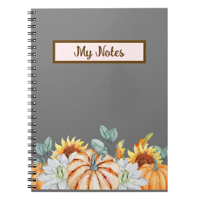 Floral Fall Inspire School  Notebook (Front)