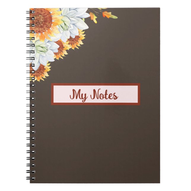 Floral Fall Inspire School  Notebook (Front)