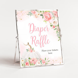 Floral Fall Pumpkin Baby Shower Diaper Raffle Poster