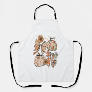 Floral Fall Pumpkin Coquette Boho Fall Bow Apron