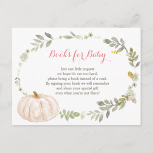 Floral Fall Pumpkin Greenery Baby Shower Books Postcard
