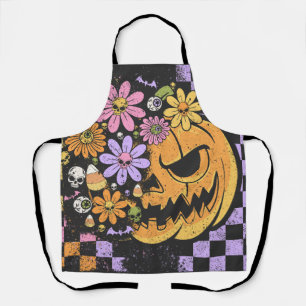 Floral Fall Pumpkin Halloween Apron
