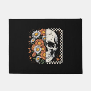 Floral Fall Skeleton Boho Halloween Doormat