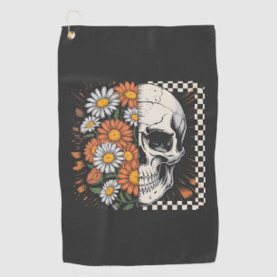Floral Fall Skeleton Boho Halloween Golf Towel
