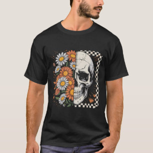 Floral Fall Skeleton Boho Halloween T-Shirt