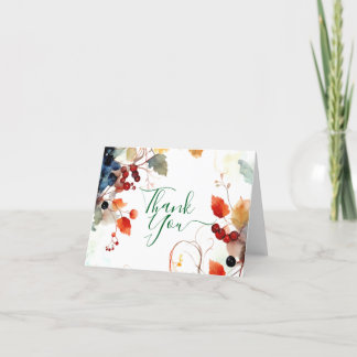 Floral Fall Wedding Thank You Card