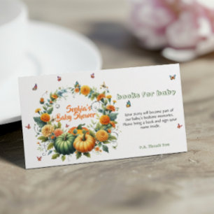Floral Fall Wreath With Adorable Pumpkins Enclosure Card