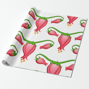 floral fallopian tube flower wrapping paper