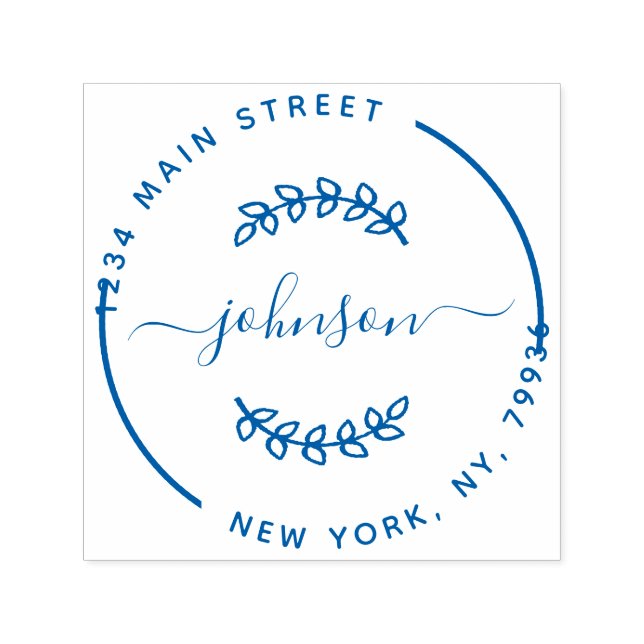 Floral Family Name Return Address Self-inking Stamp (Design)