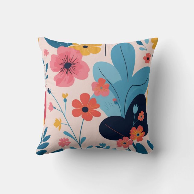 Floral Family Pillow – Bright and Cheerful Gift  (Back)