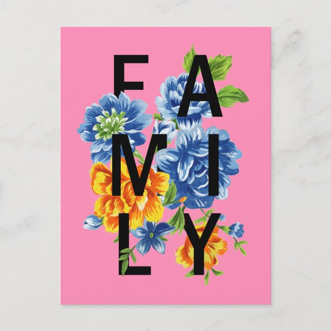 Floral Family Quote Postcard (Front)
