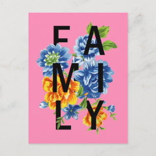 Floral Family Quote Postcard