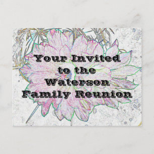 Floral Family Reunion Artistic Flower Announcement Postcard