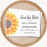 Floral Family Reunion Save The Date  Announcement Postcard<br><div class="desc">Ask your family to save the date for their Family Reunion with this floral save the date card.
It features a watercolor sunflower in shades of yellow and orange.
Easily customisable with your name and details.
Original Watercolor © Michele Davies.</div>