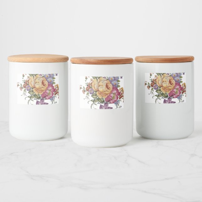 Floral Fancy Food Label (Bottles)