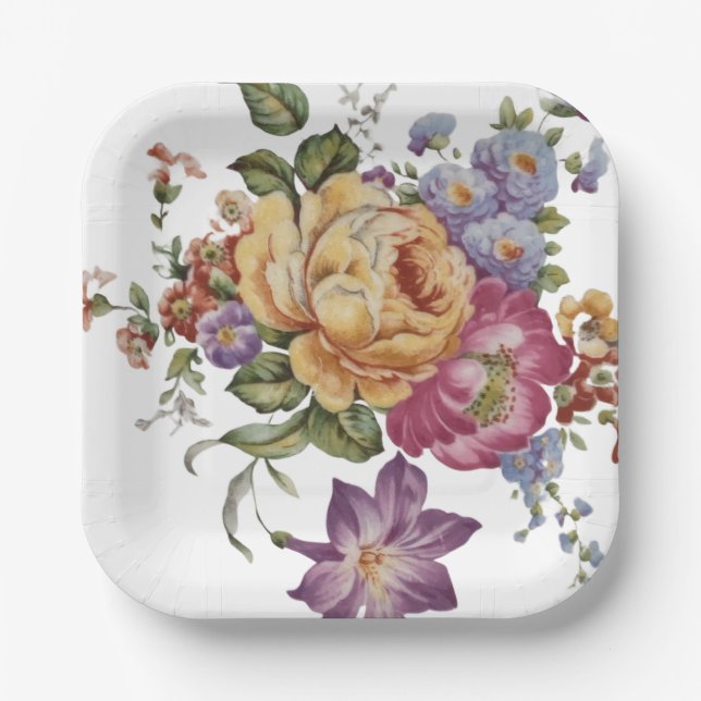 Floral Fancy  Paper Plate (Front)