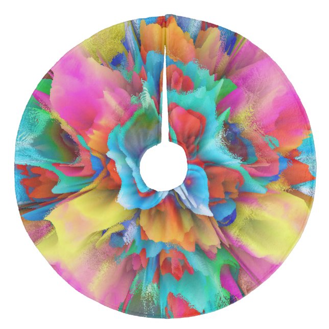 Floral Fantasy 11201 Fleece Tree Skirt (Front)