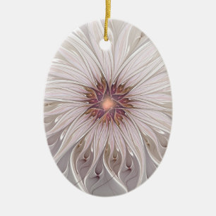 Floral Fantasy, Abstract Modern Pastel Flower Ceramic Ornament