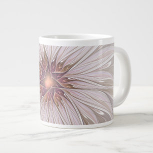 Floral Fantasy, Abstract Modern Pastel Flower Large Coffee Mug