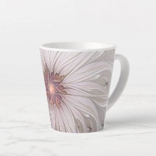 Floral Fantasy, Abstract Modern Pastel Flower Latte Mug