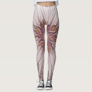 Floral Fantasy, Abstract Modern Pastel Flower Leggings