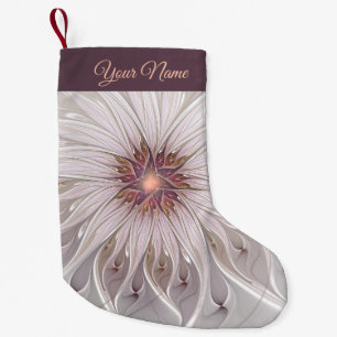 Floral Fantasy, Abstract Modern Pastel Flower Name Small Christmas Stocking