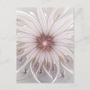 Floral Fantasy, Abstract Modern Pastel Flower Postcard