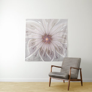 Floral Fantasy, Abstract Modern Pastel Flower Tapestry
