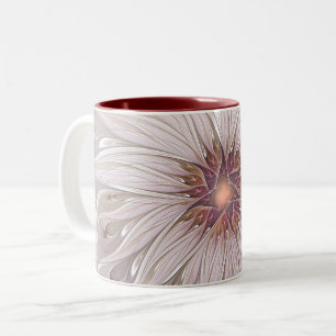 Floral Fantasy, Abstract Modern Pastel Flower Two-Tone Coffee Mug