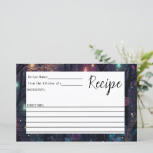Floral Fantasy Art Recipe Card for Bridal Shower