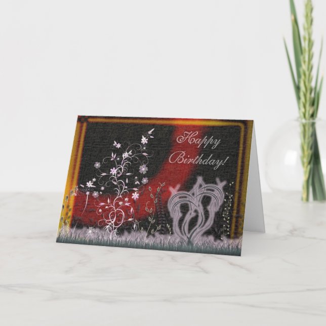 Floral Fantasy Birthday Card (Front)