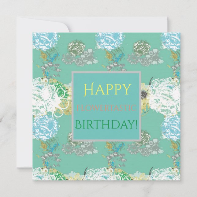 Floral Fantasy Birthday Flat Card (Front)