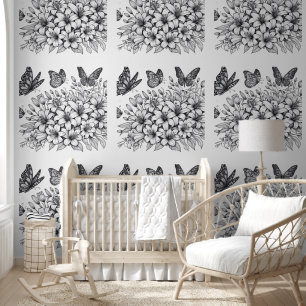 Floral Fantasy Butterfly Colouring  Wallpaper