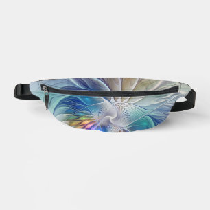 Floral Fantasy, Colourful Abstract Fractal Flower Bum Bags