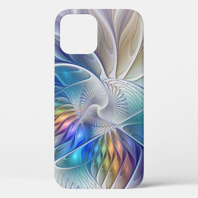 Floral Fantasy, Colourful Abstract Fractal Flower Case-Mate iPhone Case (Back)
