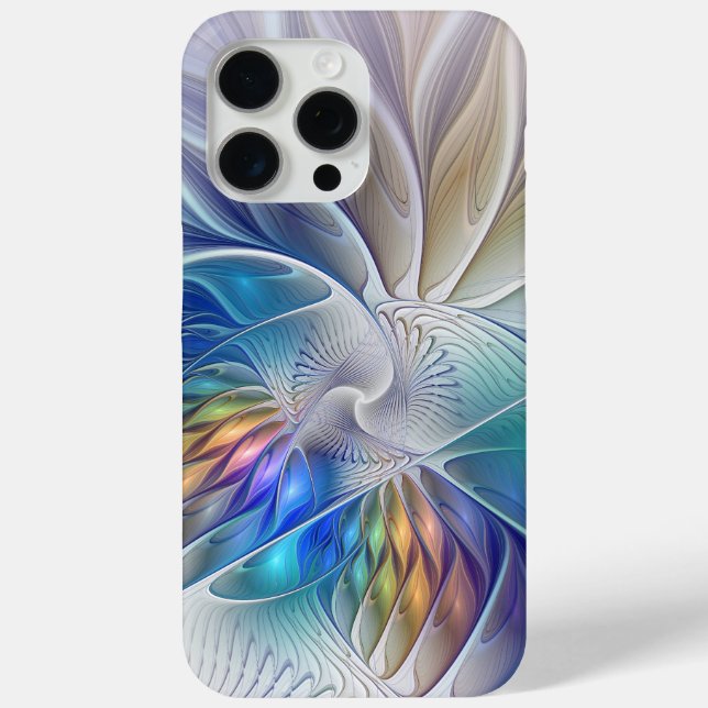Floral Fantasy, Colourful Abstract Fractal Flower Case-Mate iPhone Case (Back)