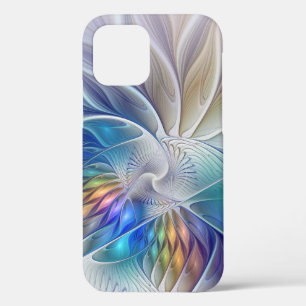 Floral Fantasy, Colourful Abstract Fractal Flower iPhone 12 Case