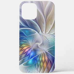 Floral Fantasy, Colourful Abstract Fractal Flower iPhone 12 Pro Max Case