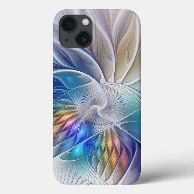 Floral Fantasy, Colourful Abstract Fractal Flower Case-Mate iPhone Case (Back)