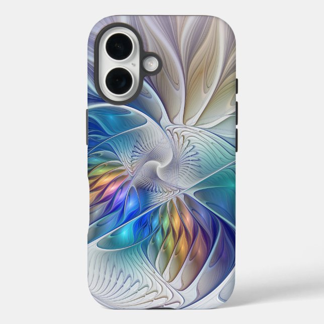 Floral Fantasy, Colourful Abstract Fractal Flower Case-Mate iPhone Case (Back)