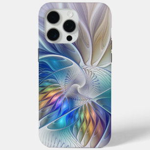 Floral Fantasy, Colourful Abstract Fractal Flower iPhone 15 Pro Max Case