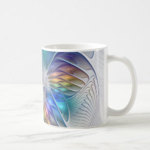 Floral Fantasy, Colourful Abstract Fractal Flower Coffee Mug