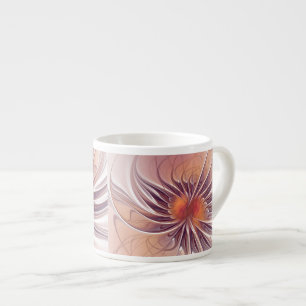 Floral Fantasy, Colourful Abstract Fractal Flower. Espresso Cup