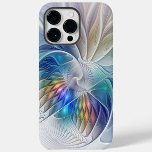 Floral Fantasy, Colourful Abstract Fractal Flower iPhone 14 Pro Max Case
